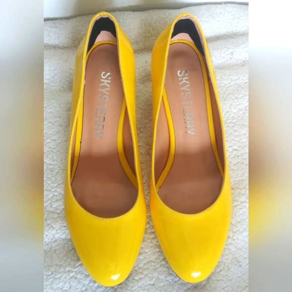 SKYSTERRY Women's Office Round Toe Patent Casual Slip On Spool Mid Heel... - Picture 6 of 16